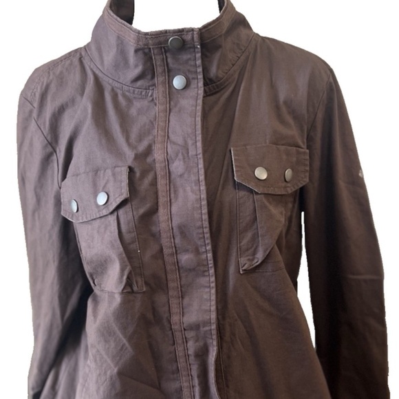 Columbia Light Jacket Women's Size XL Brown Snaps Pockets Omni Shade - Picture 2 of 14
